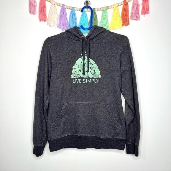 Patagonia Gray W's Live Simply Summit Stones Midweight Hooded Sweatshirt Small - Picture 2 of 12